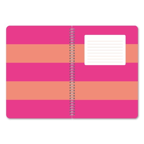 Nuco Nu Stripes A4 Notebook, Pink and Orange, 160 pages