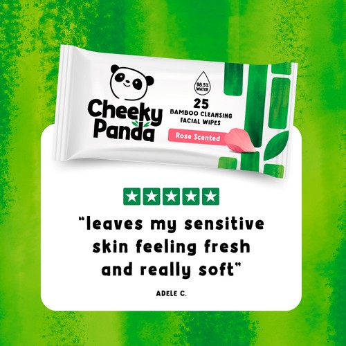 The Cheeky Panda Bamboo Facial Cleansing Wipes Rose Scented