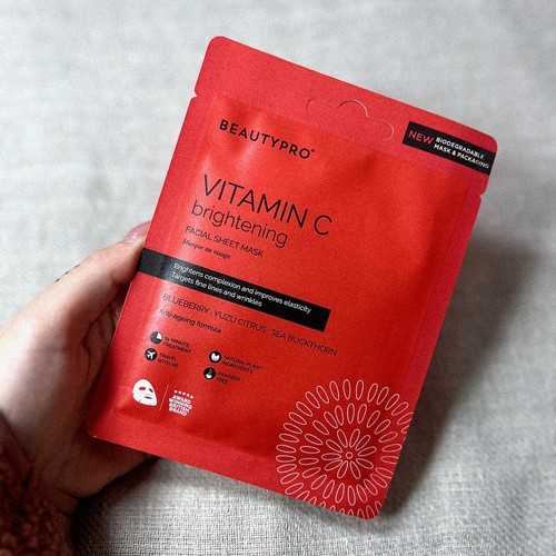 BEAUTYPRO Vitamin C Brightening Facial Sheet Mask