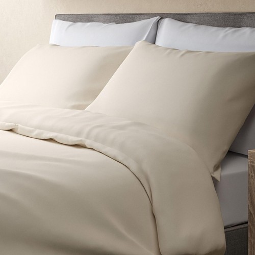 M&S Comfortably Cool Tencel Rich Duvet Cover, King, Cream