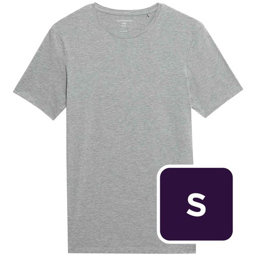 M&S Mens Autograph Supima Cotton Blend T-Shirt Vest, S, Grey Marl