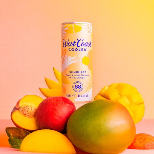 West Coast Cooler Sunburst Peach and Mango Wine Cooler