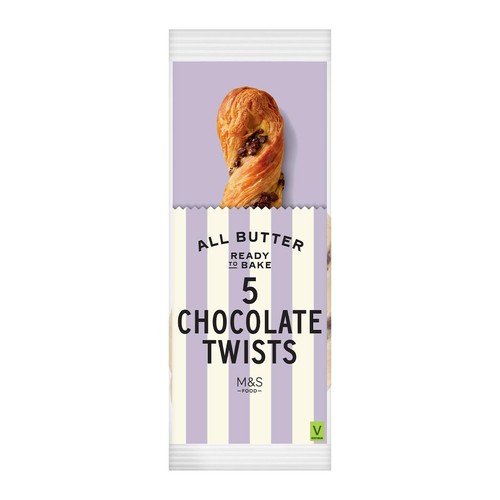 M&S 5 Ready to Bake Belgian Chocolate Twists Frozen
