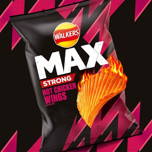 Walkers Max Strong Hot Chicken Wings Sharing Bag Crisps