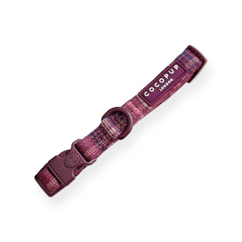 Cocopup Mulberry Plaid Dog Collar - Medium