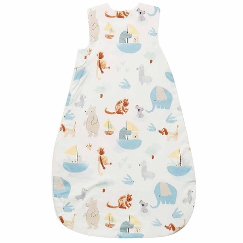 M&S Organic Cotton Printed Sleeping Bag, 6-18 Months, White Mix