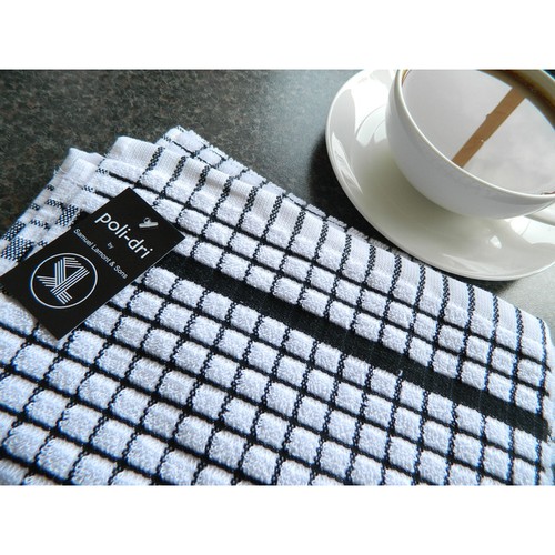 Poli-dri Cotton Tea Towel, Black 70cm
