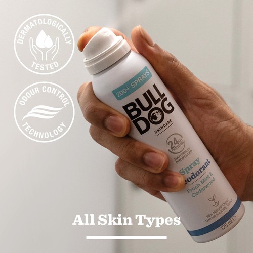 Bulldog Fresh Mint & Cedarwood Naturally Propelled Spray Deodorant