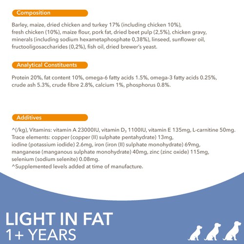 IAMS Advanced Nutrition Adult Dog Food Light in Fat With Fresh Chicken