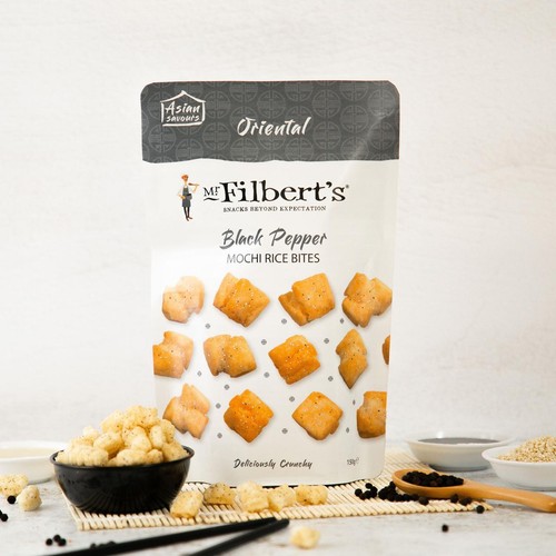 Mr Filbert's Oriental Black Pepper Mochi Rice Crackers