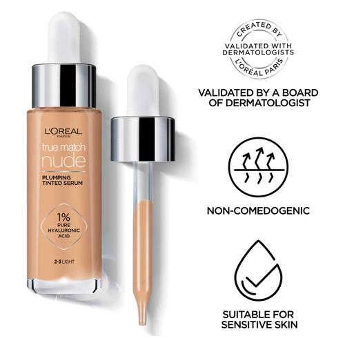 L'Oreal Paris True Match Plumping Tinted Skin Serum, 5-6 Medium Tan
