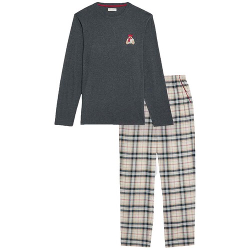 M&S Christmas Mens Spencer Bear Grey Pyjama Set Size S Ocado
