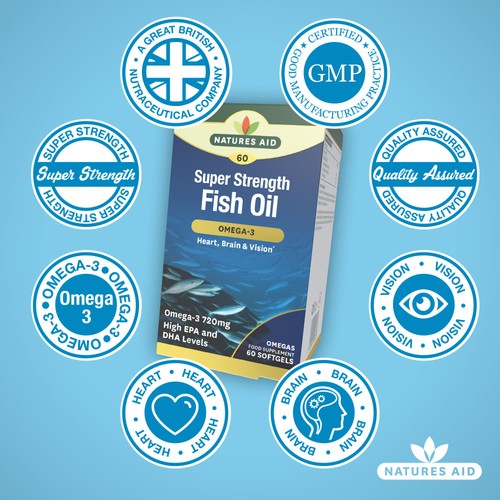 Natures Aid Super Strength Omega-3 Fish Oil Softgels