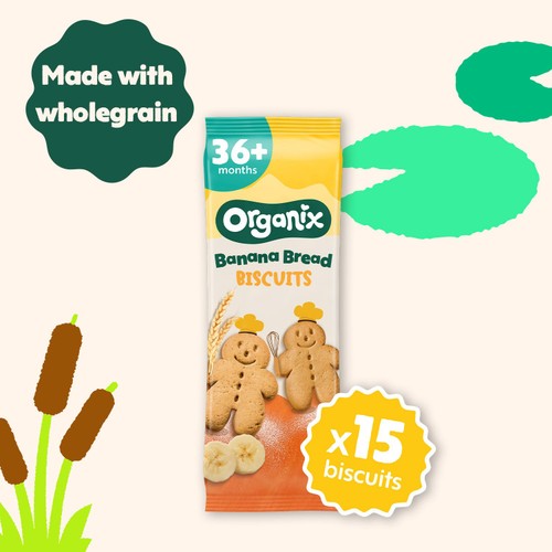 Organix Banana Bread Biscuits Toddler Snack 36+ Months