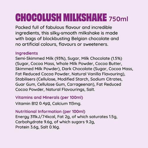 Shaken Udder Chocolush Chocolate Flavoured Milkshake