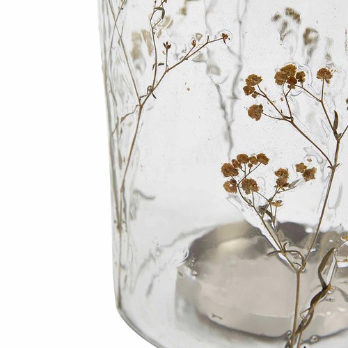 M&S Pressed Flower Hurricane Candle Holder, Clear