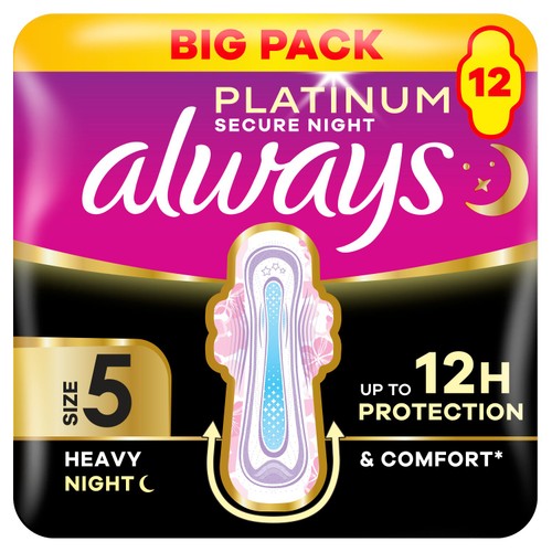 Always Platinum Sanitary Towels Secure Night Extra - Size 5
