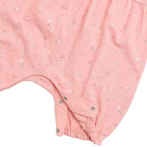 M&S Cotton Floral Romper, 9-12 Months, Pink