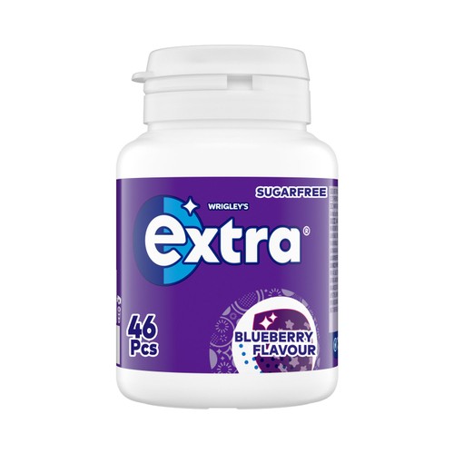 Wrigley's Extra Blueberry Flavour Sugarfree Chewing Gum Bottle