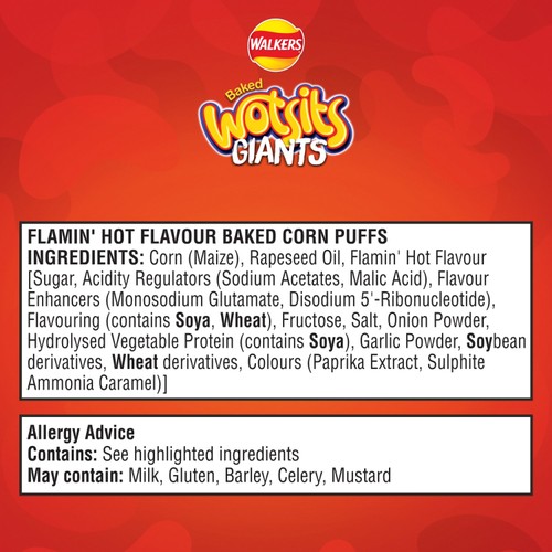 Walkers Wotsits Giants Sweet & Spicy Snacks Crisps 130g