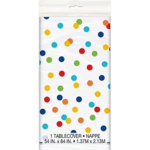 Rainbow Polka Dot Table Cover