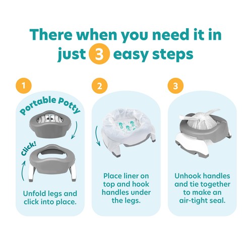 Potette Plus 2in1 Folding Portable Potty, White
