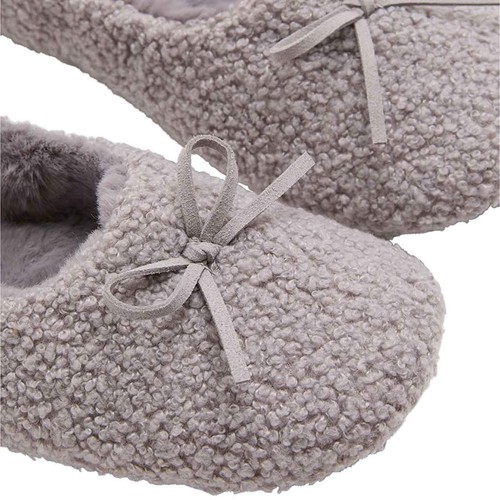M&S Borg Ballet Slipper, Size 8, Light Grey