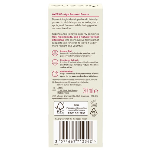 Aveeno Age Renewal Serum for Sensitive Skin