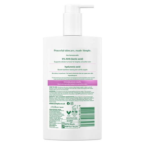 Simple Healthy Skin Barrier Smoothing Gel Cleanser 