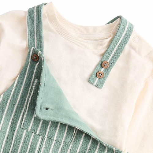 M&S Jersey Dungaree, 0-3 M, Green Mix