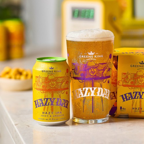 Greene King Hazy Day Hazy IPA 4.3% ABV Craft Beer Cans