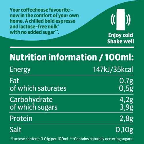 Starbucks Multiserve Skinny Latte No Added Sugar Iced Coffee