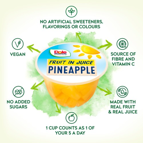 Dole Pineapple In Juice Fruit Pots Multipack 