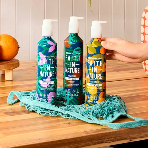 Faith In Nature Lavender & Geranium Body Wash 500ml in Aluminium Bottle