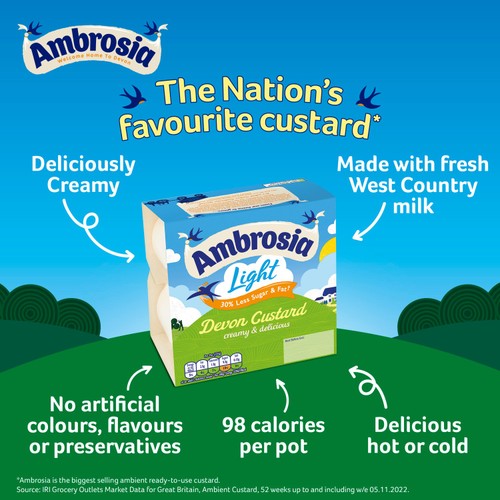 Ambrosia Low Fat Custard Dessert Snack Pots