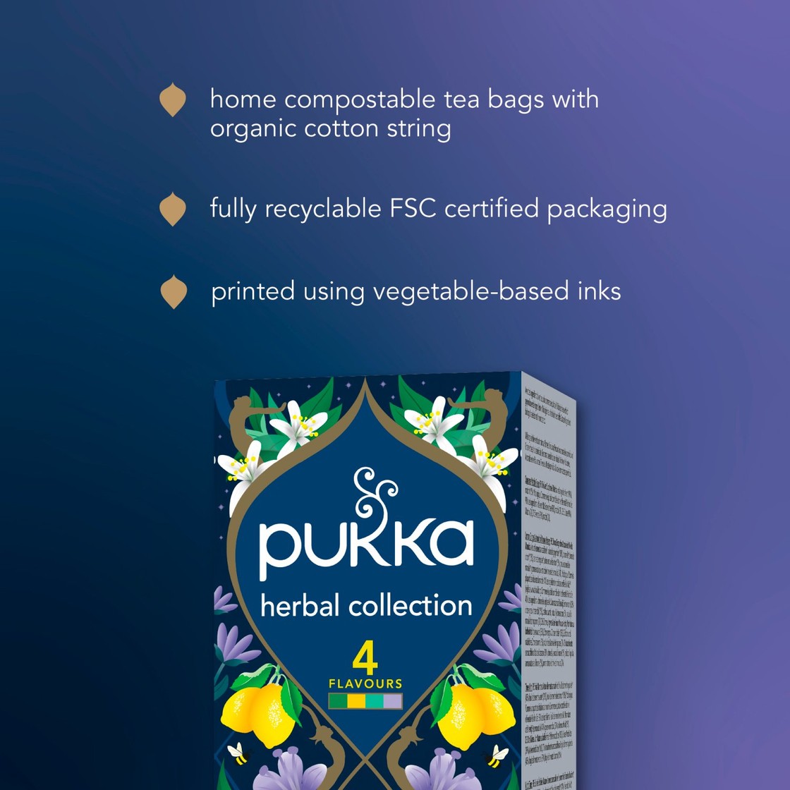 Pukka Organic Herbal Tea Collection, 4 Best Seller Flavours x20 Tea ...