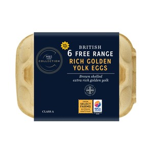 British Free Range Golden Yolk Eggs 6 Pack