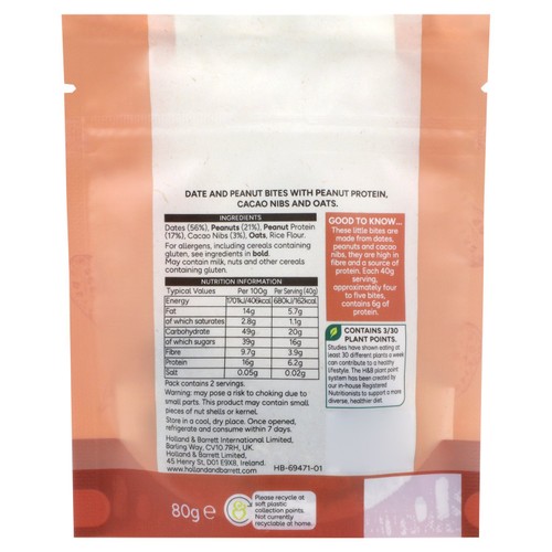 Holland & Barrett Peanut & Cacao Bites