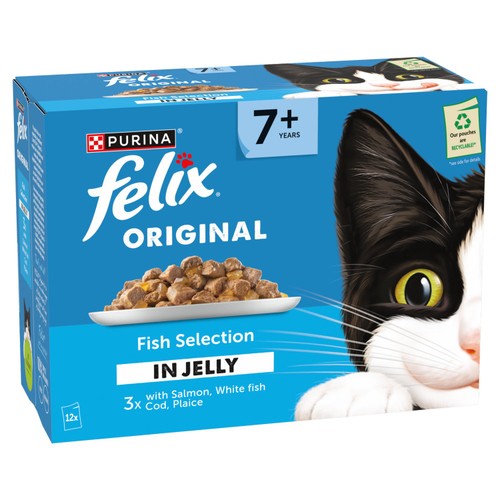 Felix Original Cat Food Senior 7+ Fish Selection in Jelly Wet Cat Food