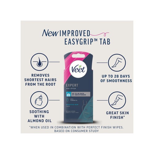 Veet Expert Wax Strips Face Sensitive Skin Hair Removal