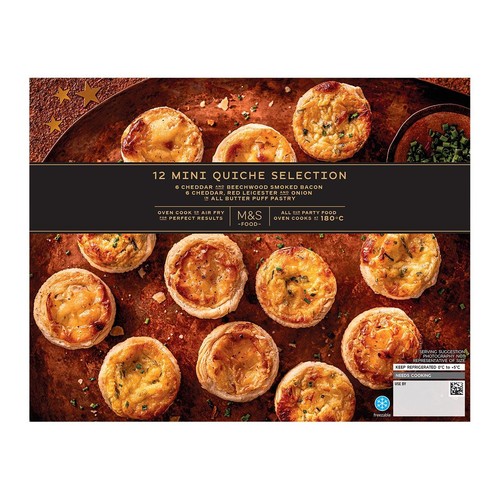 M&S 6 Cheese & Bacon and 6 Cheese, Red Leicester & Onion Tarts