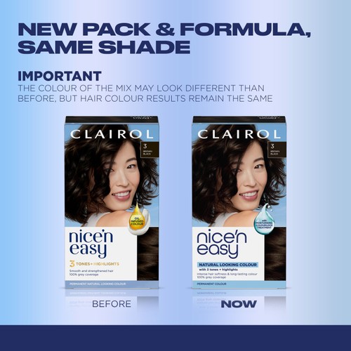 Clairol Nice'n Easy Hair Dye, 3 Brown Black