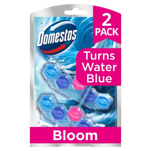 Domestos Power 5 Blue Water Toilet Rim Block Magnolia