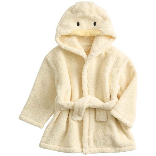 M&S Unisex Pure Cotton Duck Hooded Robe, 0-6 M, Yellow