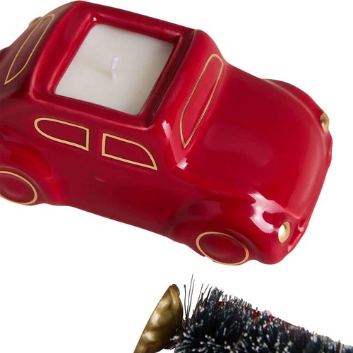 M&S Mandarin Clove and Cinnamon Car Candle, Red Mix