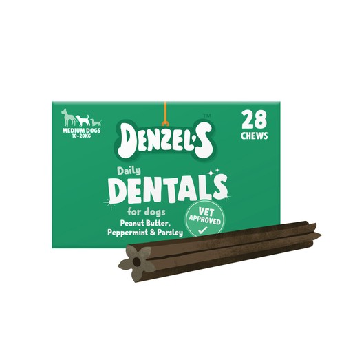 Denzel's Daily Dentals Medium Dog Peanut Butter, Peppermint & Parsley