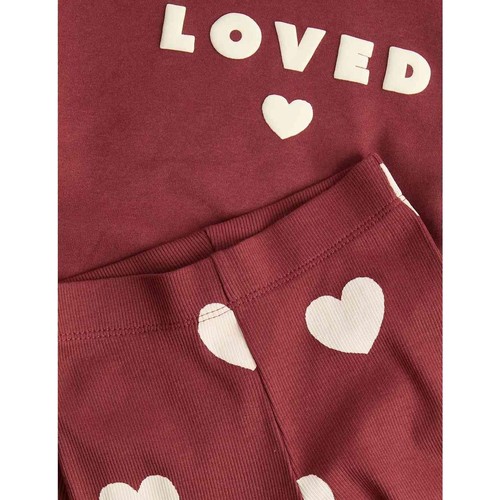 M&S Heart Kickflare Outfit, 4-5 Years, Dark Red