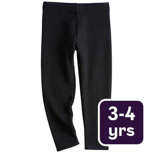M&S Fleece Lined Leggings, 3-4 Years, Black