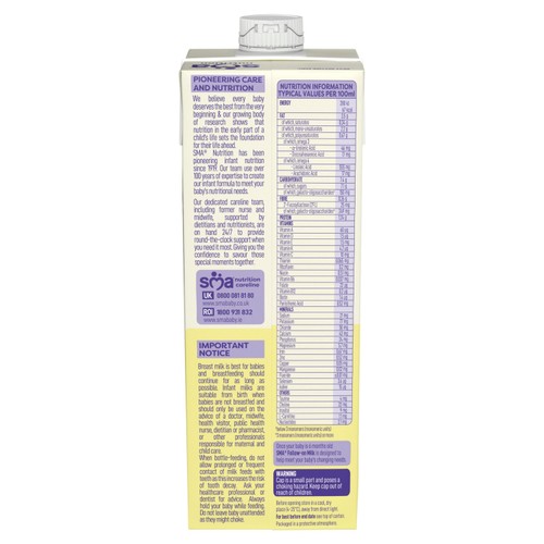 SMA 1 First Infant Baby Milk Premade Liquid Formula from birth 1 litre