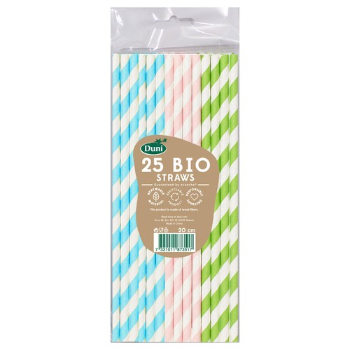 Duni Bio Pastel Recyclable Paper Straws